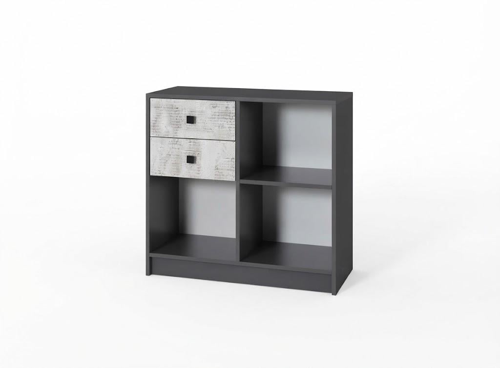 Комод-стеллаж левый открытый Jurek TOMMY REG 13 L из ЛДСП Графит/Энигма (59942)