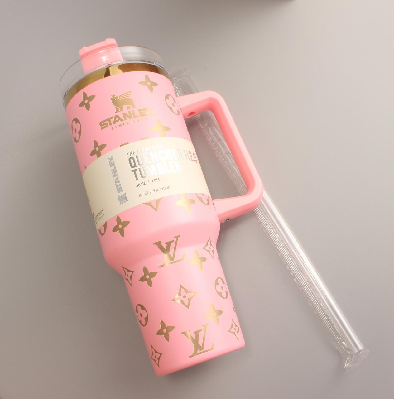 Термочашка Stanley Quencher H2.0 Tumbler из нержавеющей стали 1,18 л Pink Gold Monogram (KT6007833)