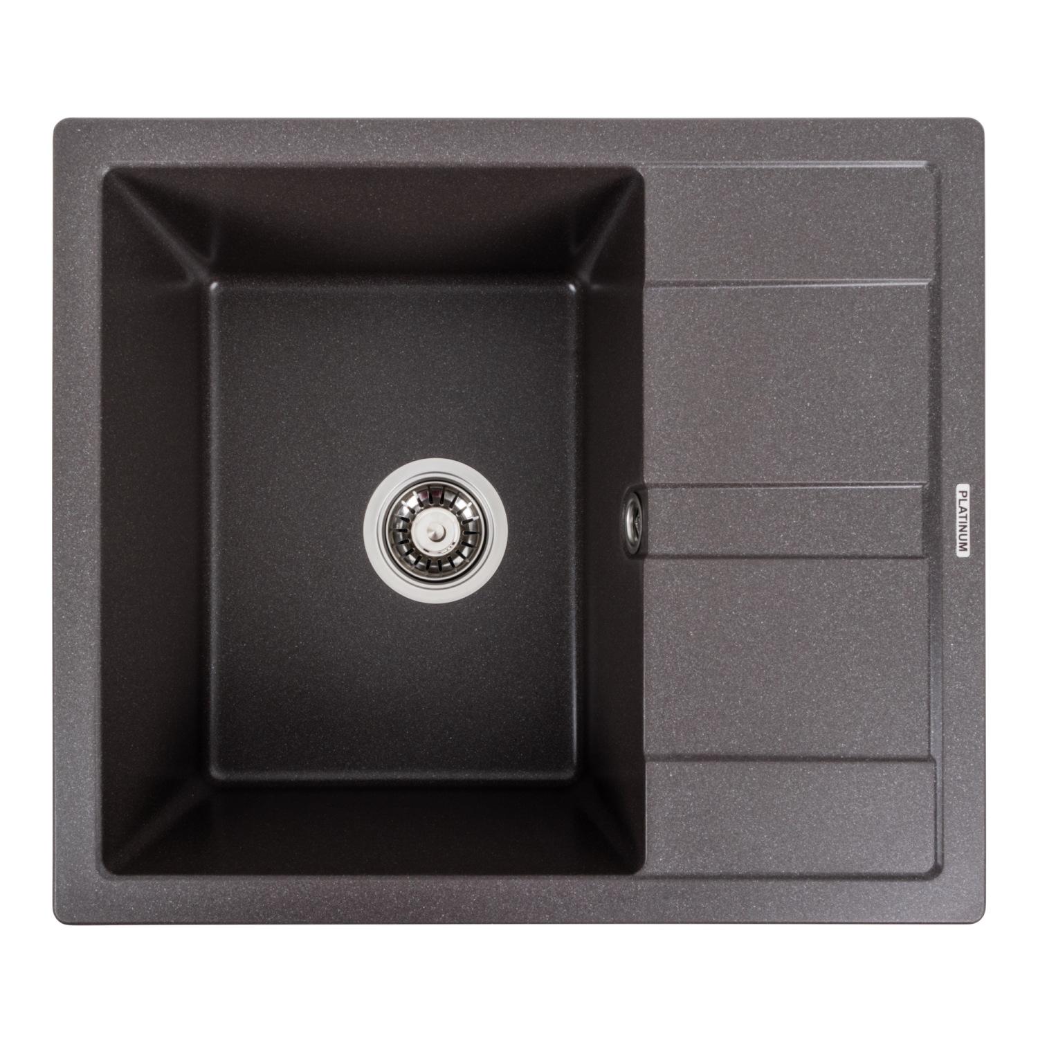 Мийка кухонна Platinum PLS-A39621 гранітна прямокутна 495x575 мм Коричневий (25961935)