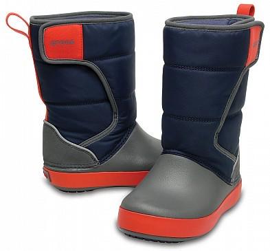 Чоботи зимові дитячі Crocs Kids LodgePoint K Snow Boot р. С11/EUR 28-29 Синій/Червоний (7255998)