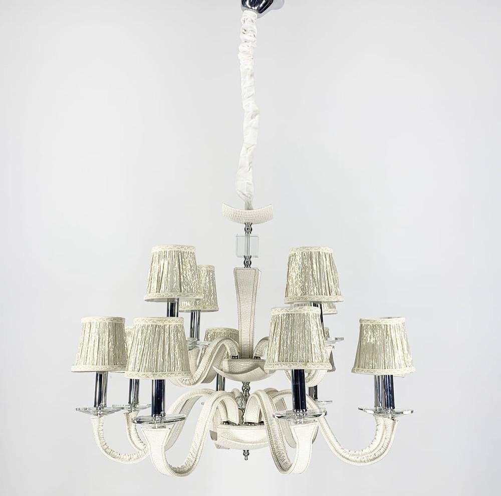 Люстра классическая с экокожией (S 1406/8/4 WT)