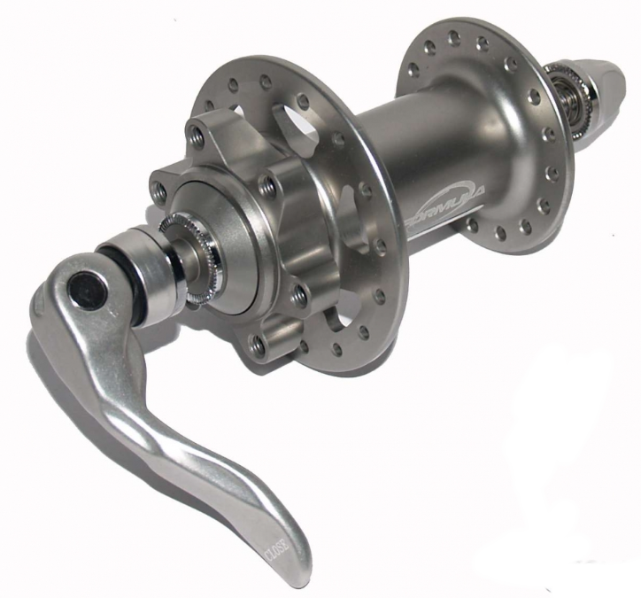 Втулка передняя велосипедная QL-SY2 Ultralight под диск 6 болтов 32 отверстия эксцентрик Серебристый (QL-SY2F)