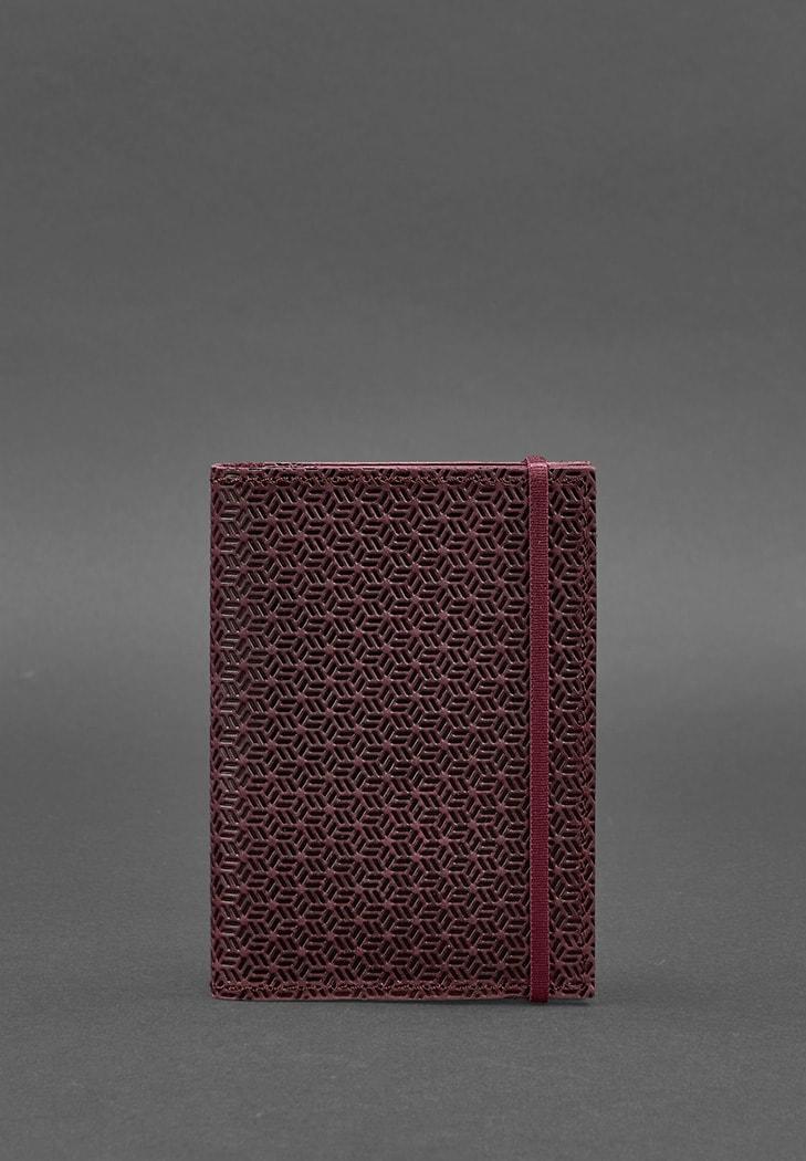 Обкладинка шкіряна для паспорта 2.0 Карбон Бордовий (A-026866)