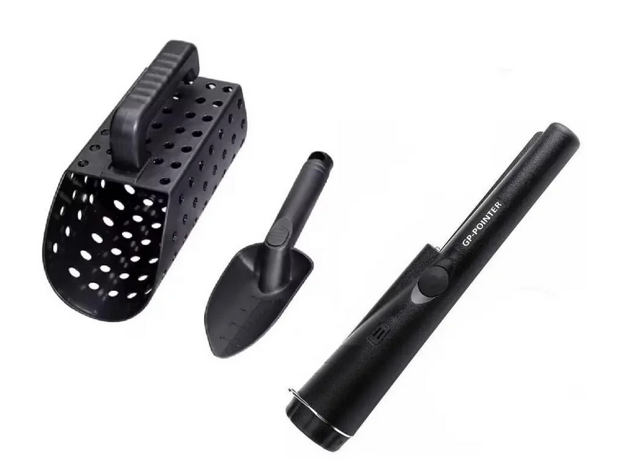 Пинпоинтер металлодетектор грунтовой GP Pointer с ситом и совком для копания Черный