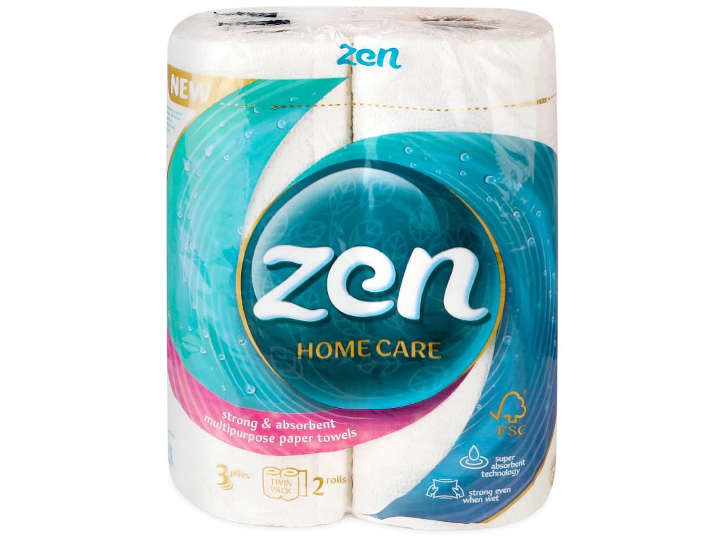 Паперові рушники ZEN 3-шарові 2 рул.х11 м 50 відривів Білий (36516139)