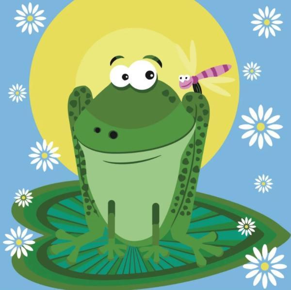 Картина по номерам Strateg Животные Лягушка на кувшине 30х30 см в термопакете (ES058-mt)