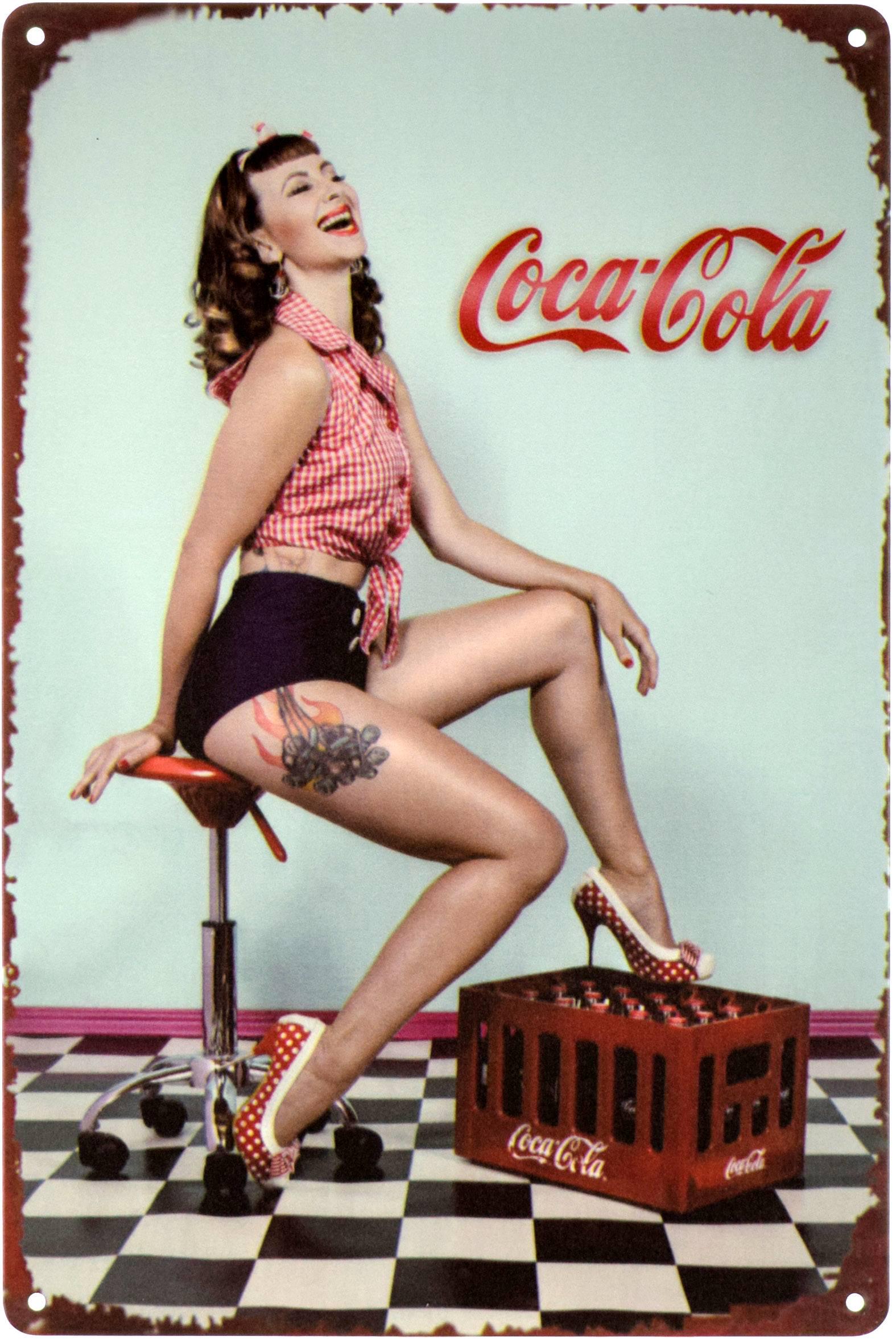 Табличка металлическая Кока-Кола Ящик Газировки/Coca-Cola 20x30 см