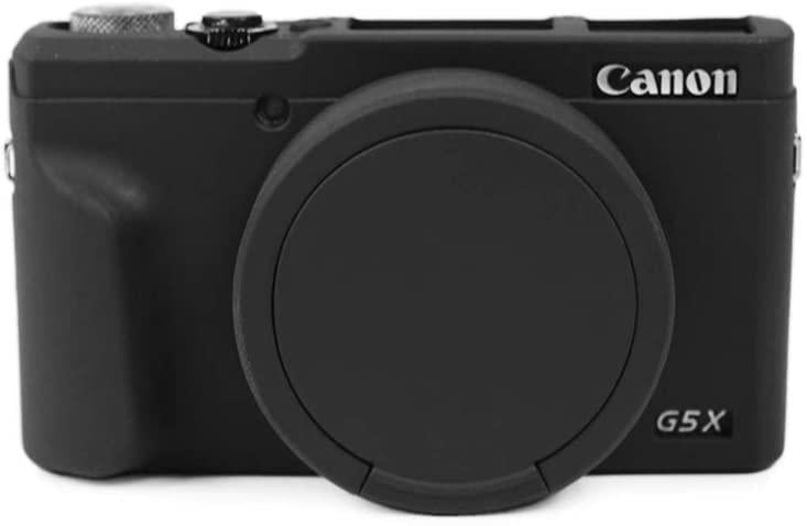 Чехол защитный силиконовый с крышкой для фотоаппаратов Canon G5X Mark II Черный