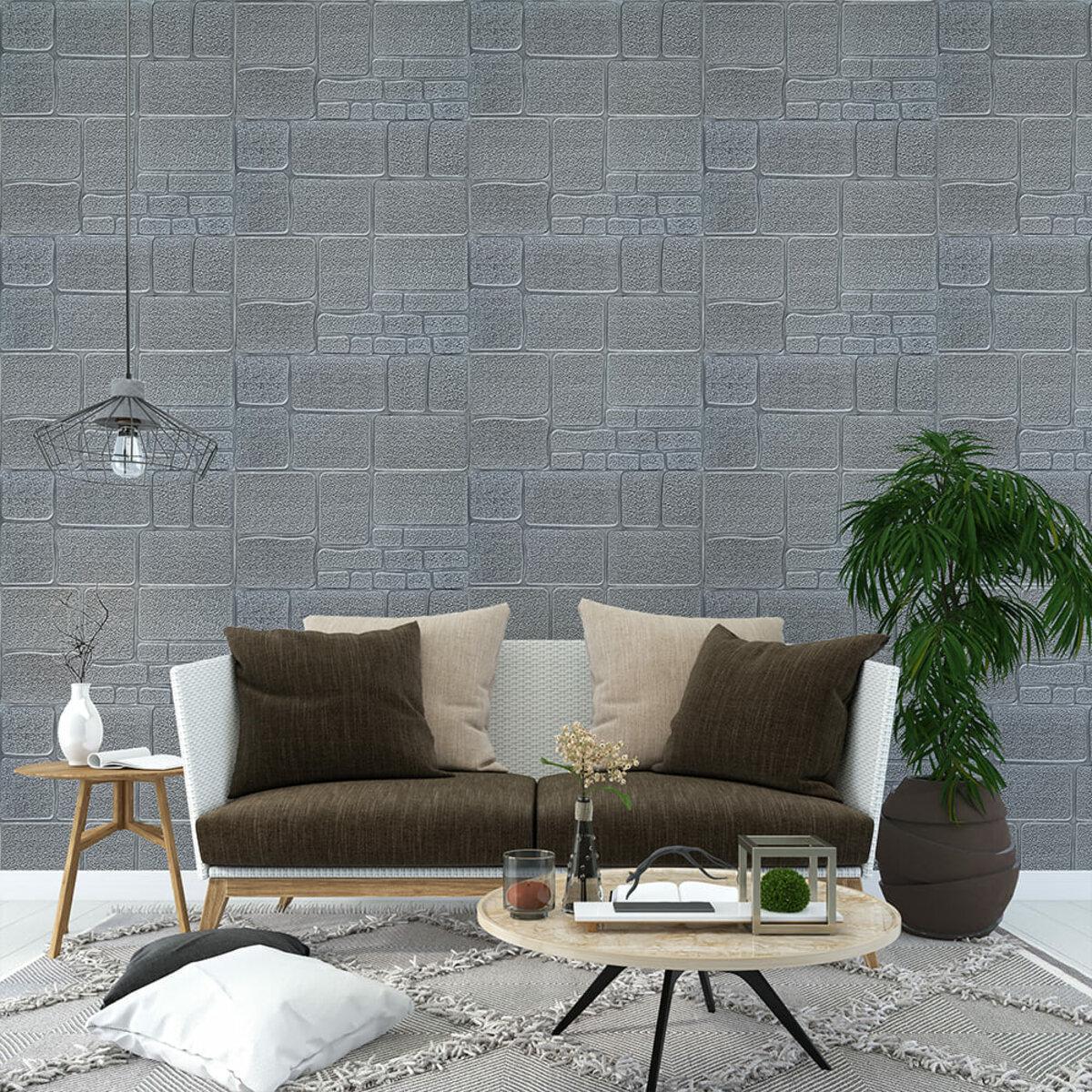 Панель самоклеящаяся декоративная 3D камень 153 700x700x6 мм Серебряный (SW-00000187) - фото 5 Панель самоклеящаяся декоративная 3D камень 153 700x700x6 мм Серебряный (SW-00000187) - фото 5