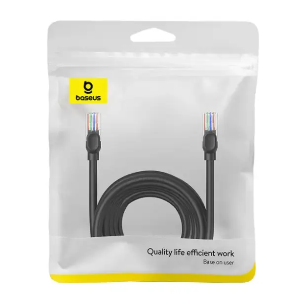 Кабель патч-корд RJ45 BASEUS High Speed ​​CAT5 Gigabit Ethernet Cable Round 10m B00133206111-07 Black