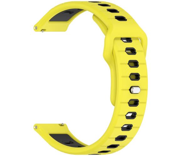 Ремешок силиконовый Sport Dual Color для Garmin Instinct Crossover 22 мм Желтый (49648)