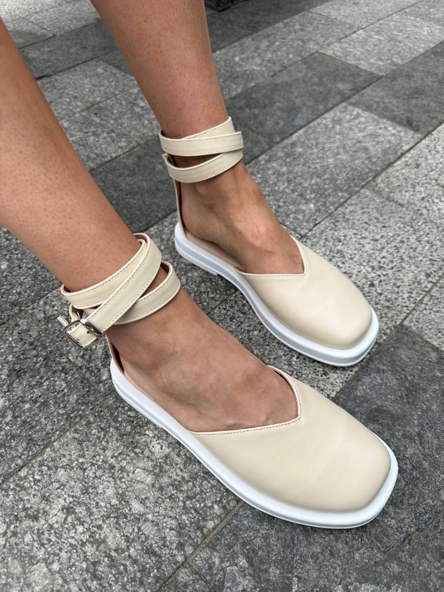 Босоножки женские кожаные р. 39 Бежевый (8516-2/39)