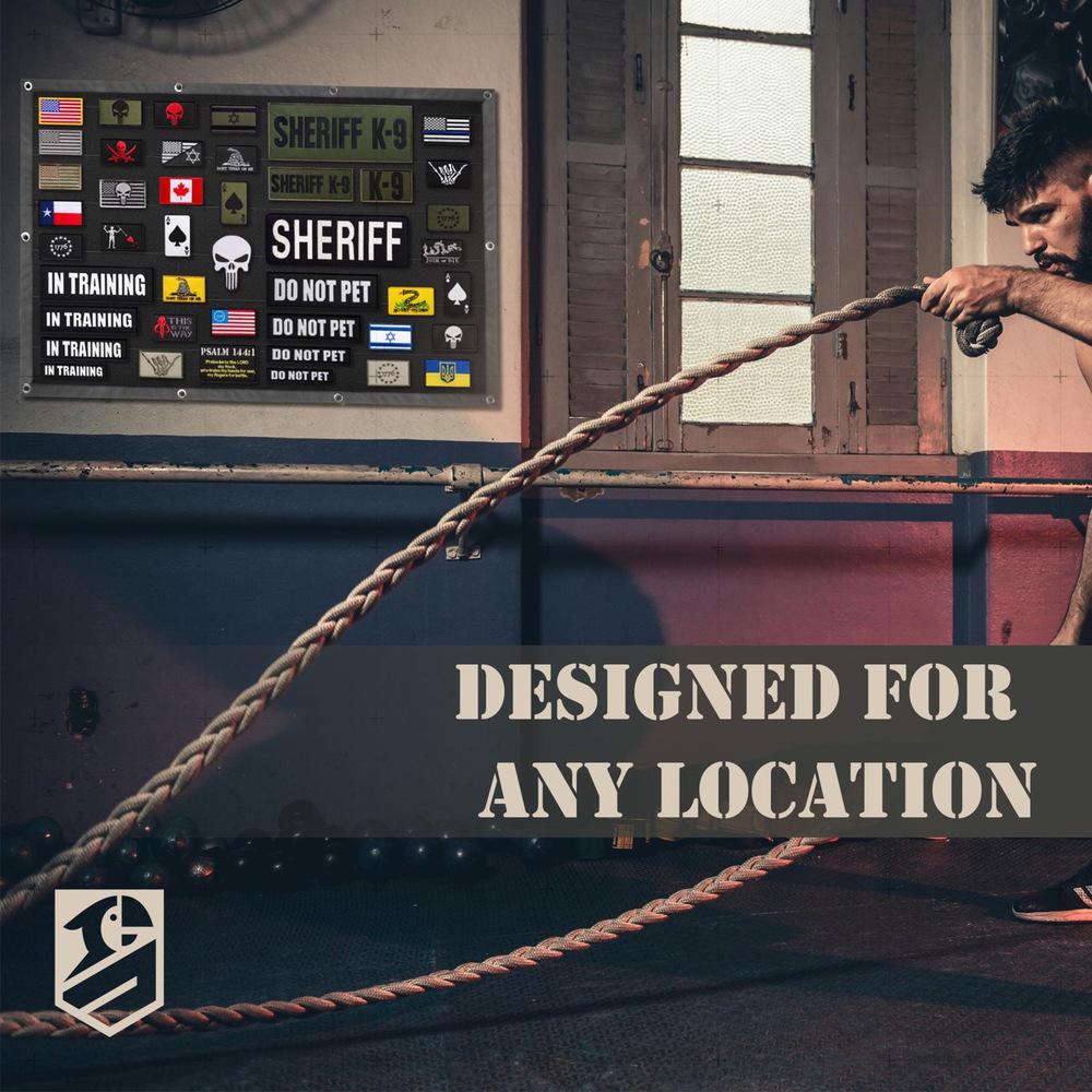 Панель-стенд для шевронов на липучке с 2 патчами 69х110 см (25755) - фото 7