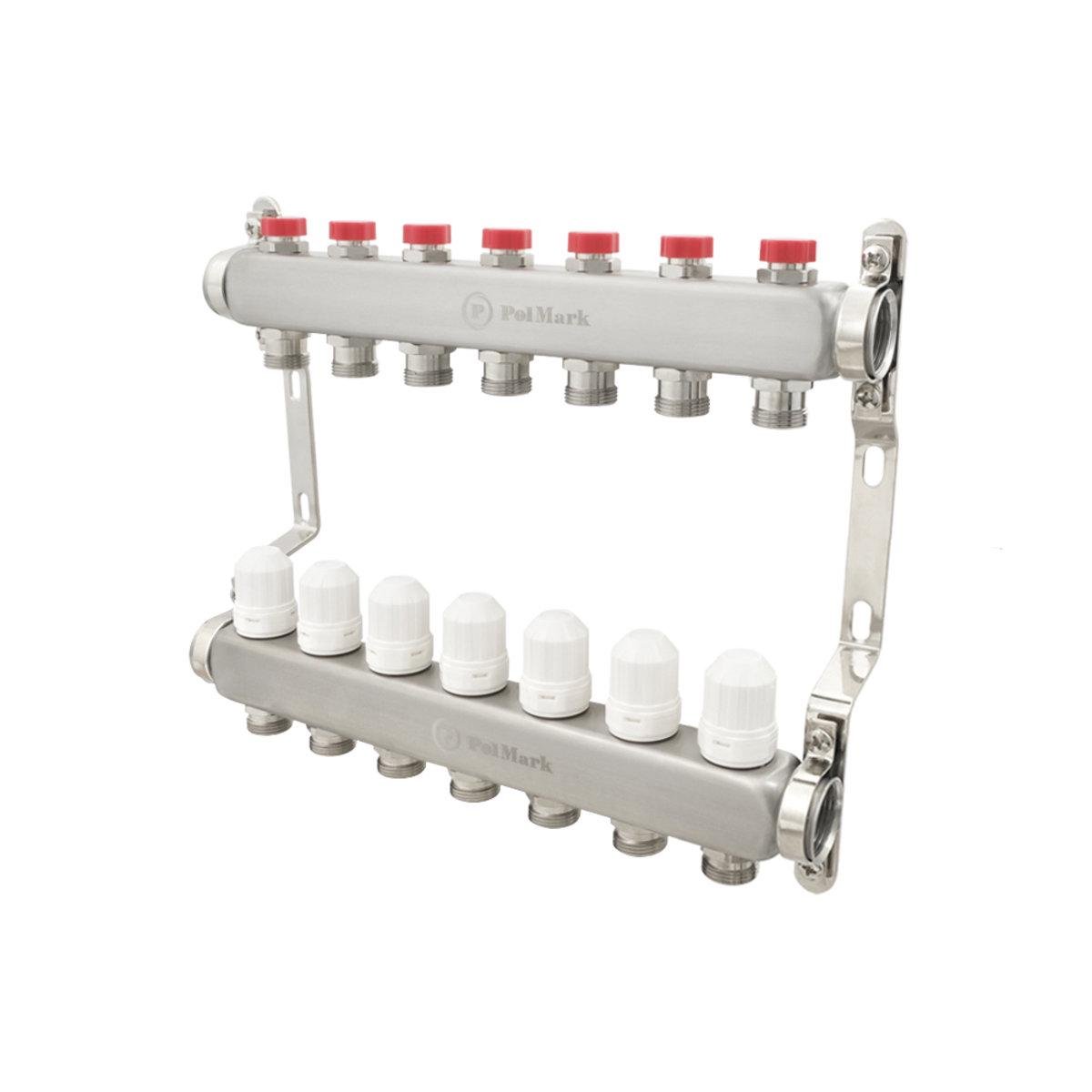 Коллектор Polmark 1x3/4 7 выходов с термоклапанами без евроконусов - фото 1 Коллектор Polmark 1x3/4 7 выходов с термоклапанами без евроконусов - фото 1