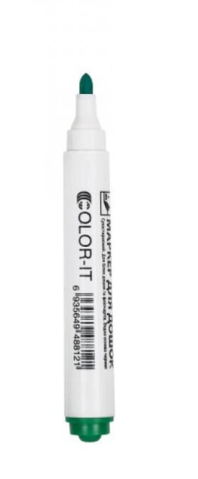 Маркер для доски COLOR-IT сухостирающий толстый на водной основе Зеленый (PR-216-A-3) Маркер для доски COLOR-IT сухостирающий толстый на водной основе Зеленый (PR-216-A-3)