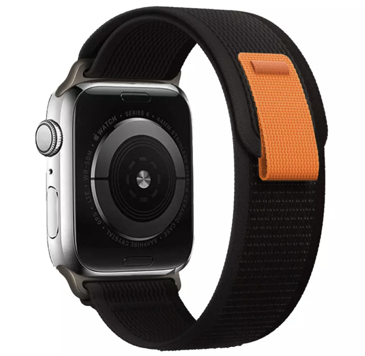 Ремешок тканевый Trail Loop для Apple Watch 38/40/41 мм series SE/8/7/6/5/4/3/2/1 Black/Orange (212-00507)