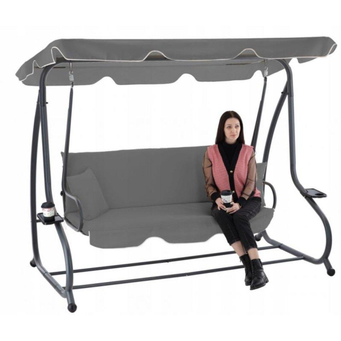 Садовые качели Garden Line 210х120х170 см Серый - фото 4 Садовые качели Garden Line 210х120х170 см Серый - фото 4