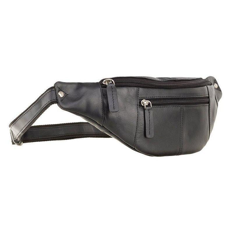 Поясная сумка Visconti Bumbag Large кожаная Black (721 BLK)