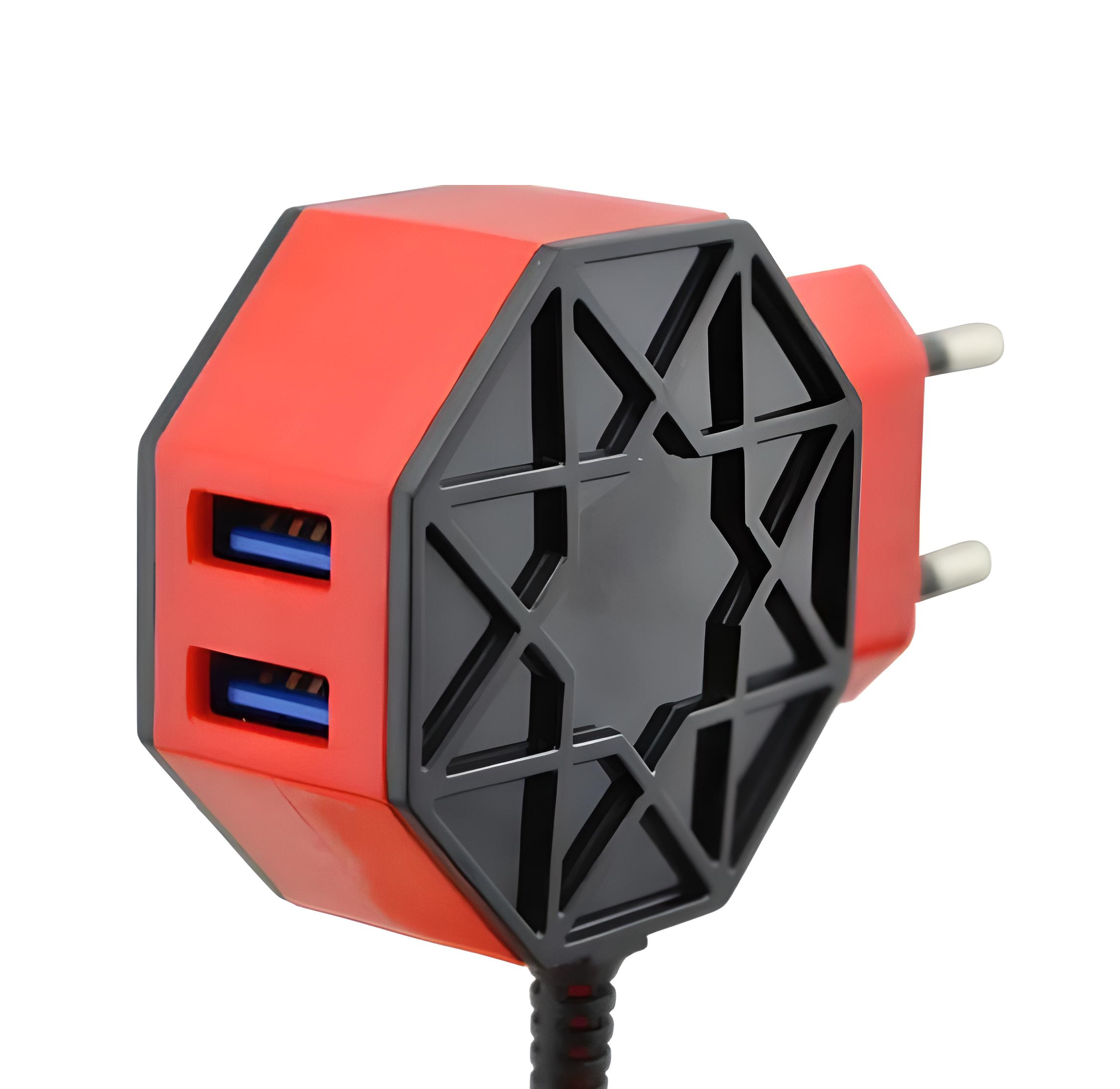 Сетевое зарядное устройство 220 V 2 USB + Micro Fast Charger круглый - фото 1