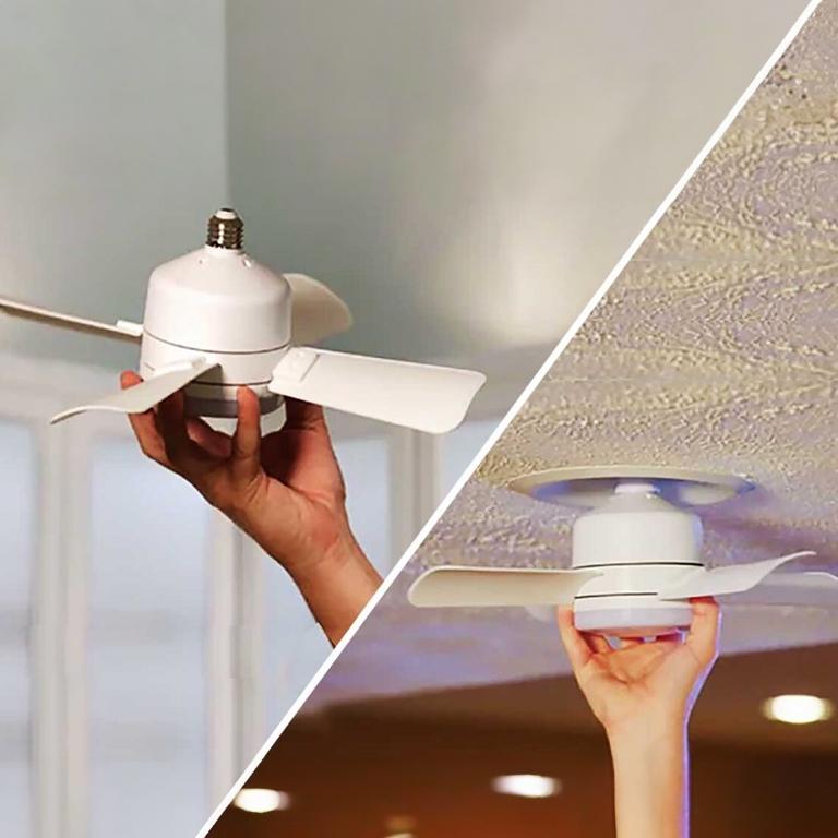 Лампа-вентилятор Socket Fan Light LED в патрон E27 универсальный потолочный 2в1 - фото 4