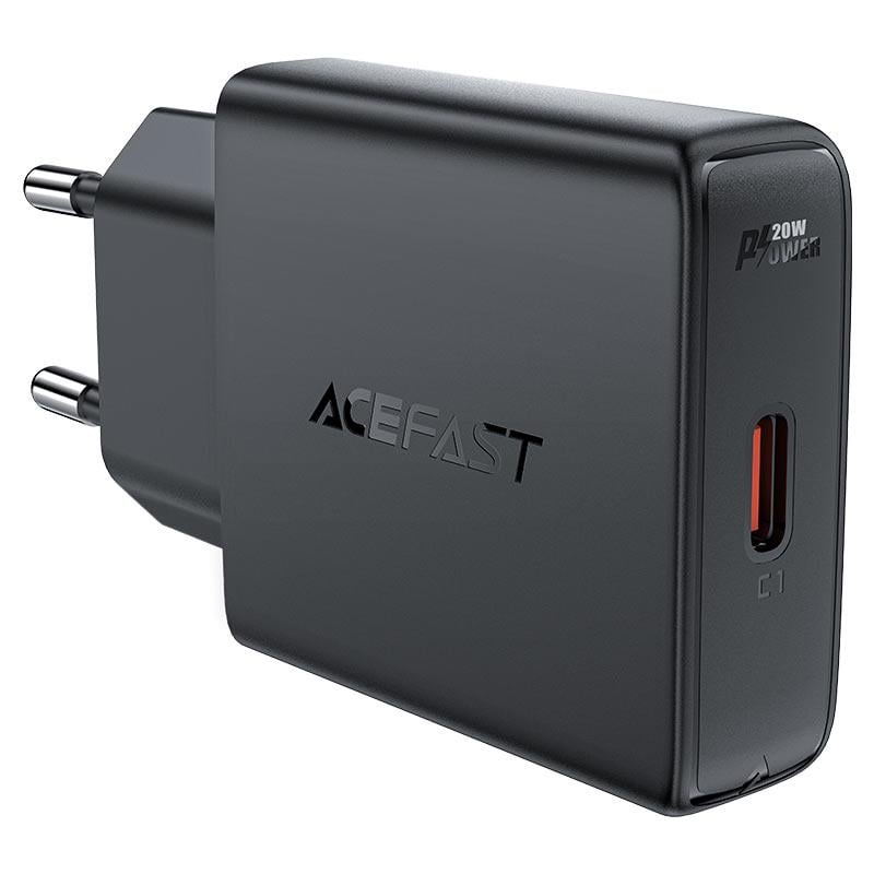 Зарядное устройство для Acefast A65 PD20W GaN single USB-C ultra-thin charger Black (19182)