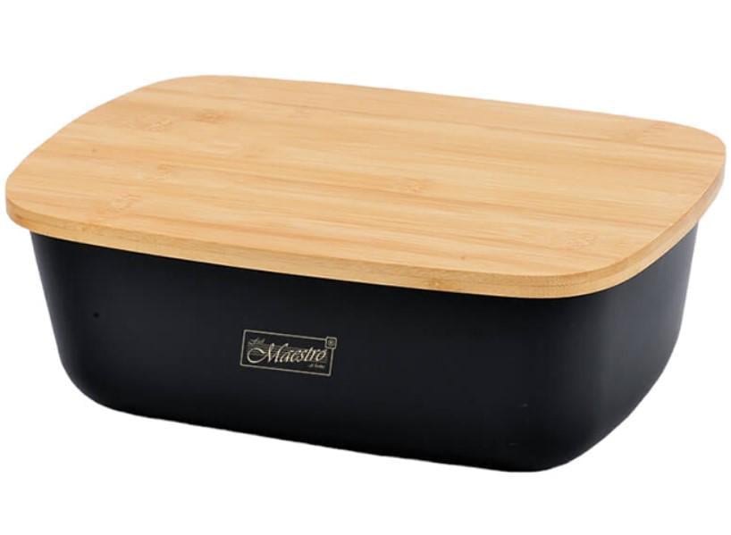 Хлібниця з металу прямокутна Maestro MR-1770 35x21x21 см Чорний (2104618635)