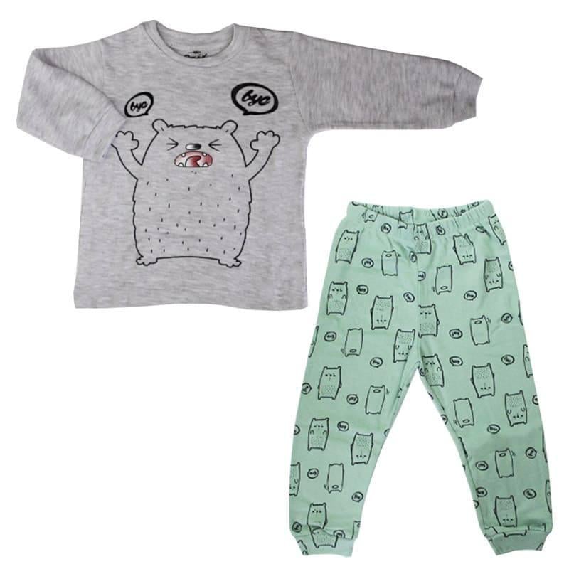 Пижама Paix baby and kids PO40 98-104 см Серый/Зеленый