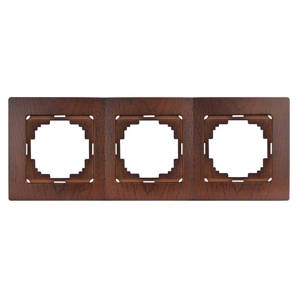 Рамка трехместная горизонтальная Nilson Touran Орех (00000007563)