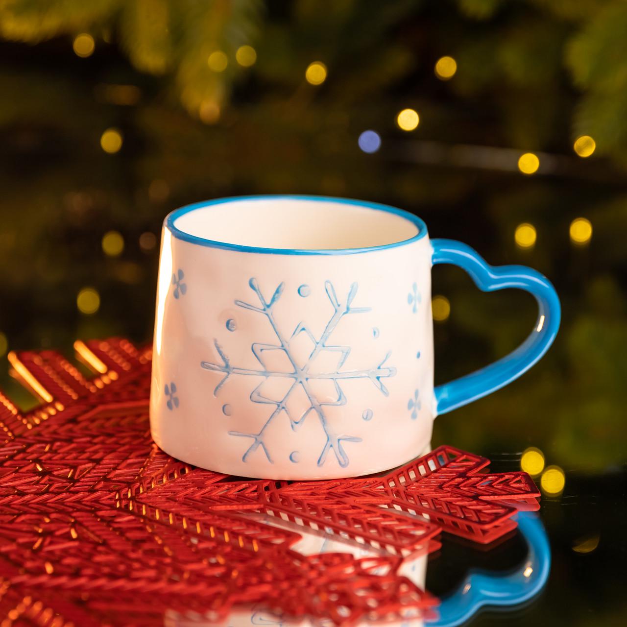 Чашка фарфоровая Снежинка 300 мл (FM-CS-55D)