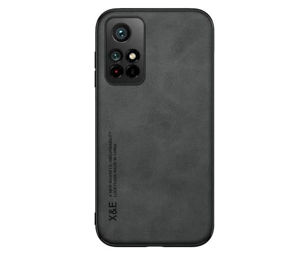 Кожаный чехол - накладка X&E для Xiaomi Poco M4 Pro 5G с металлической вставкой Черный