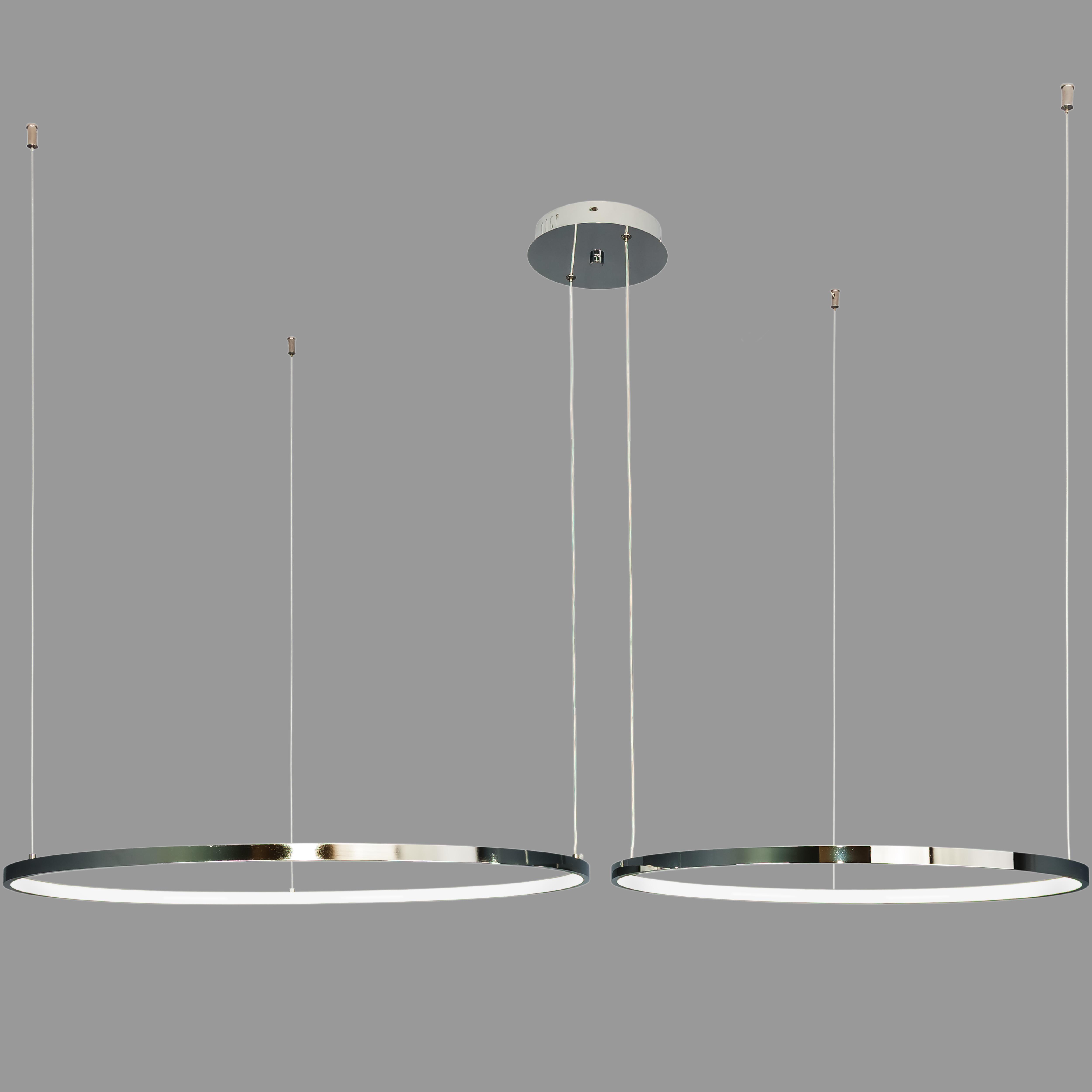 Люстра кольцевая Circle 100W 60/80 см Серебряный/Хром (52-9832-2B CHROME)