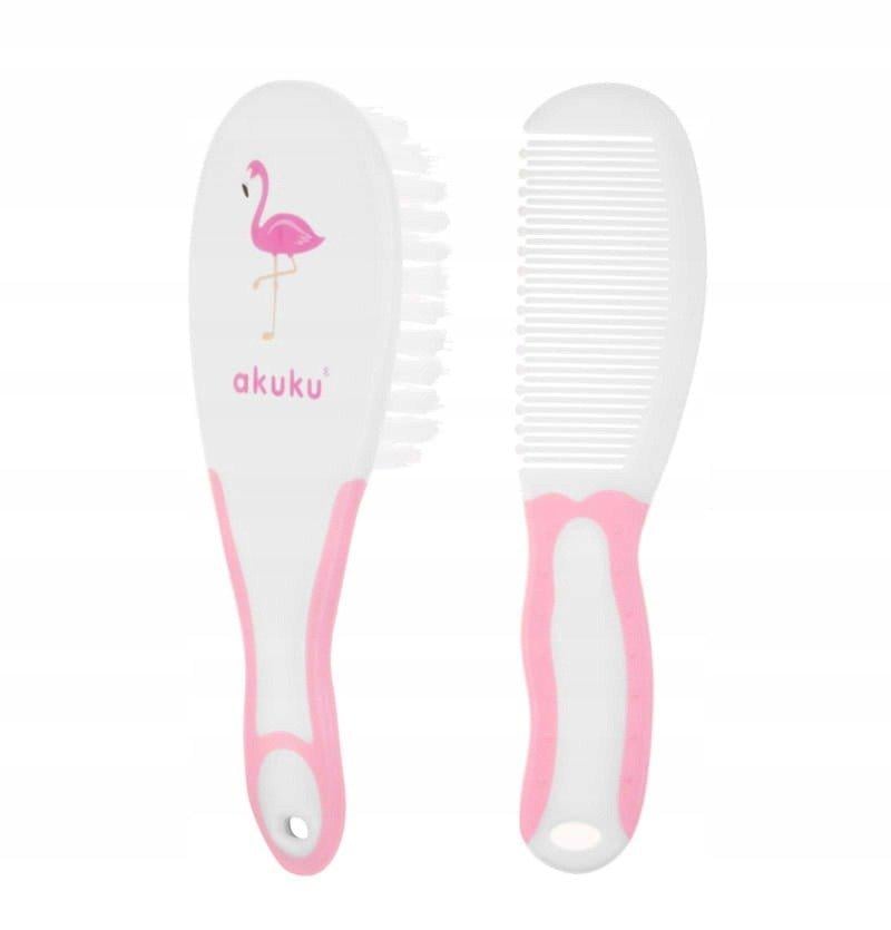 Набор щетка и расческа для детей Akuku Фламинго Розовый (A0448-PINK)