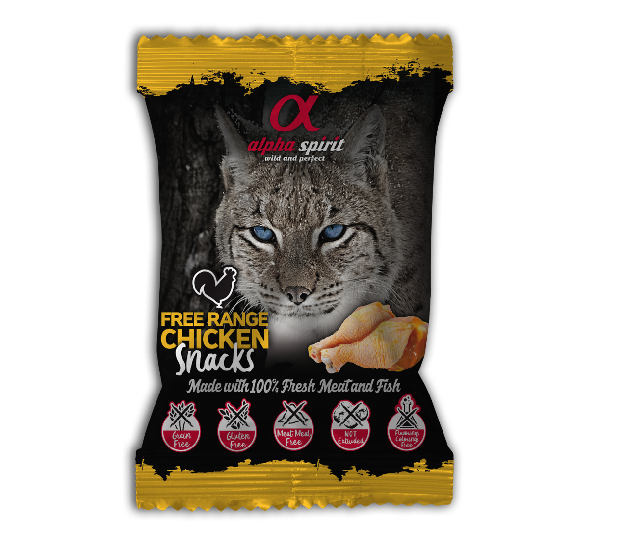 Ласощі для котів Alpha Spirit Snacks напіввологі беззернові з курятини 50 г (as8004350)