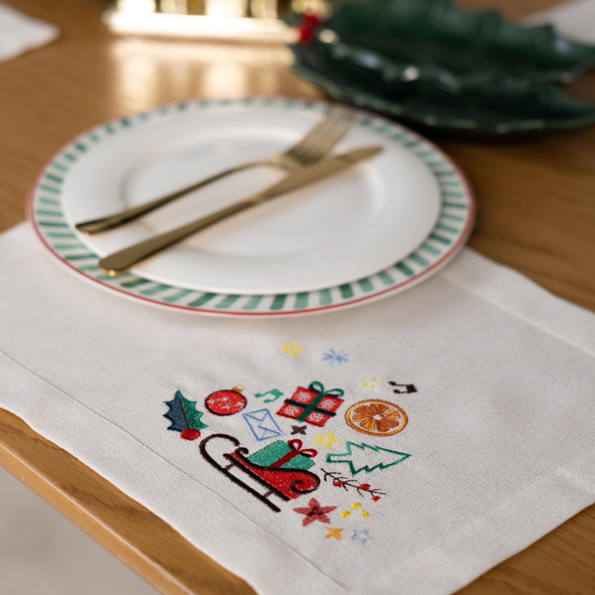 Серветка новорічна Едельвіка під тарілку Різдвяна мелодія 0,30х0,40 м (552-25/00)