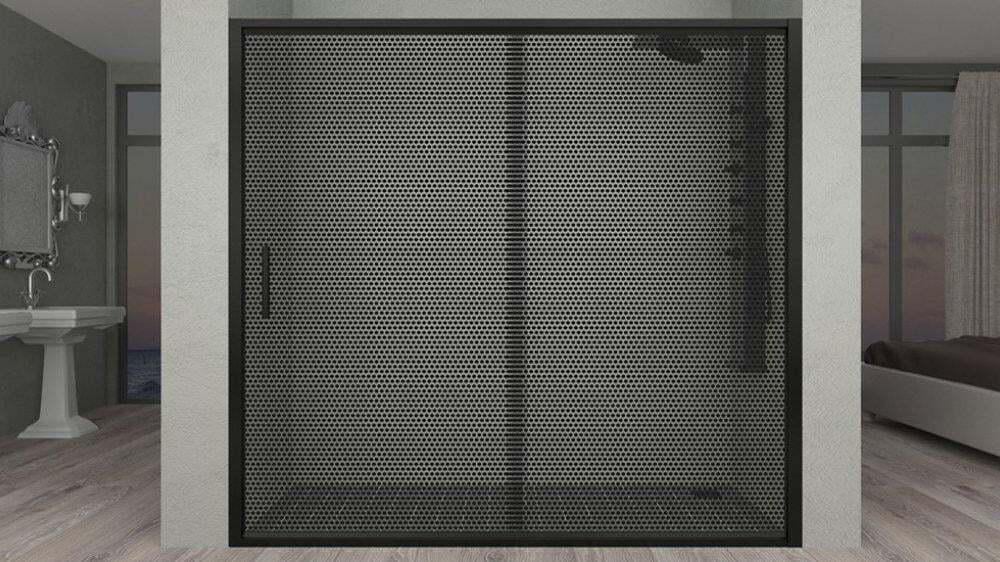 Душевые двери Aquanil CARMEN тонированная перфорация 160х190 см Dark (Carmen160Dark)