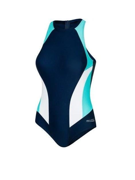 Купальник закрытый для женщин Aqua Speed NINA 6414 2XL Темно-синий/Бирюзовый (344-42 2XL)
