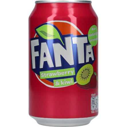 Напій газований Fanta Strawberry Kiwi безалкогольний 330 мл 10 шт.