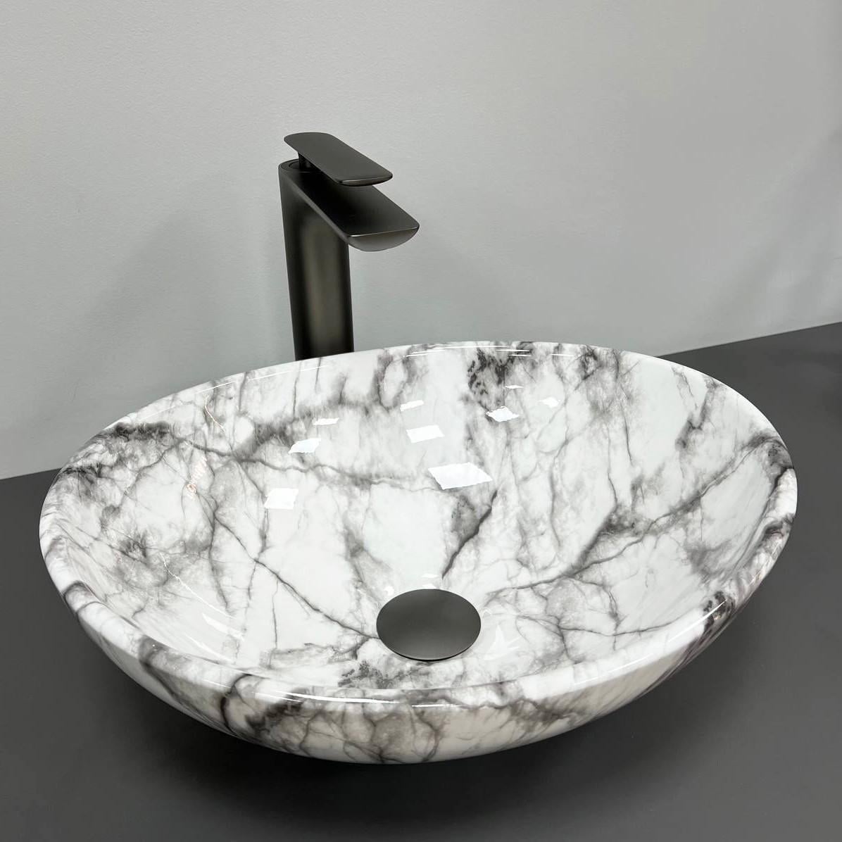 Умывальник накладной VBI PARMA STATUARIO Grey Veins Glossy (2808389698)