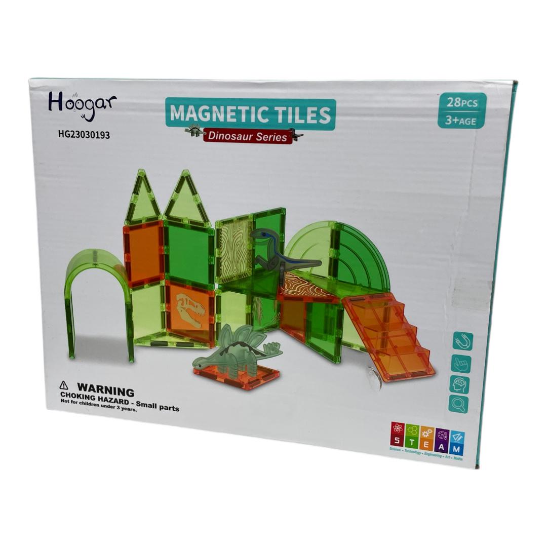 Конструктор сагнитный Hoogar Dinosaur Series 28 шт. Зеленый (55102)