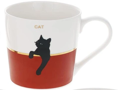 Фарфоровая чашка Черный Кот 350 мл Красный