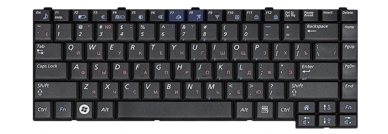 Клавиатура для ноутбука Samsung Q308 матовая (BA59-02254H)