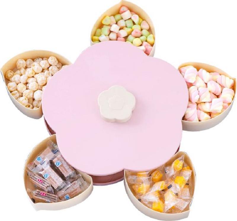 Тарелка-органайзер для закусок вращающаяся Candy Box 1 ярус Розовый (1345CB1MSKС5)