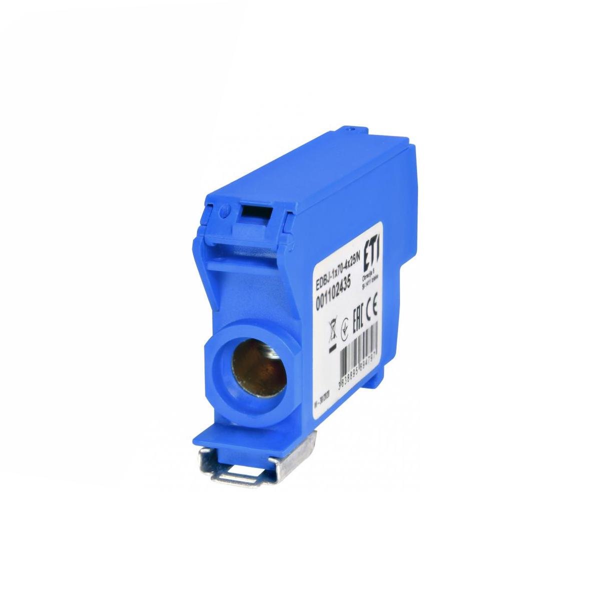 Блок розподільний ETI EDBJ-1x70-4x25/N 192A вхід 1x70 мм2 вихід 4x25 мм2 на DIN-рейку (1102435)