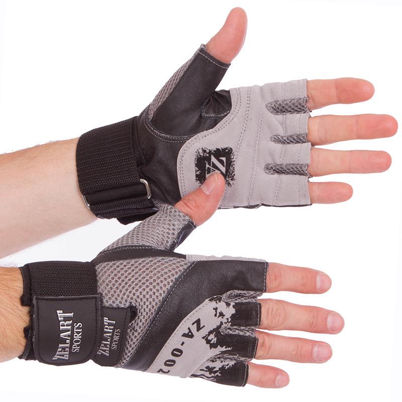 Перчатки для тяжелой атлетики Zelart ZB-8121 XL Черный/Серый (07363016)