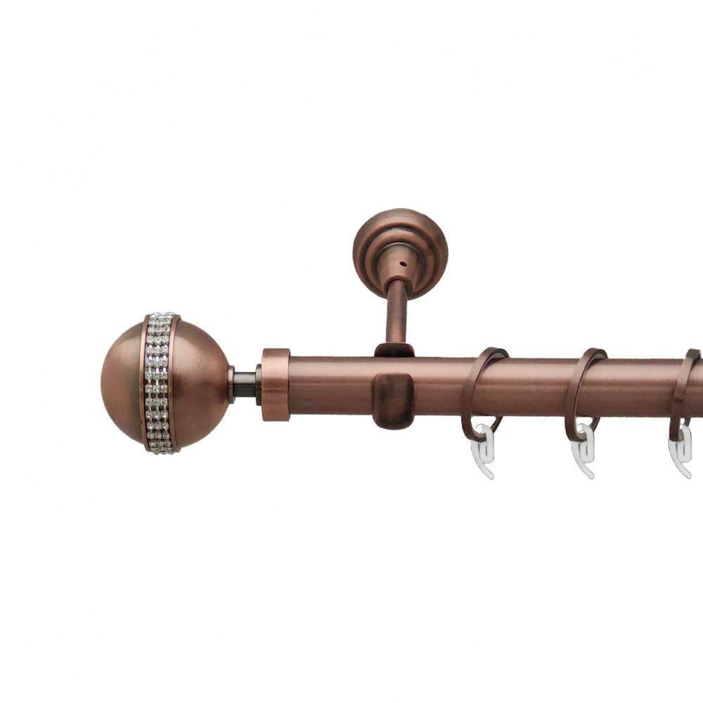Карниз для штор Orvit Авея однорядный гладкий 25 мм 160 см Античная медь (6947846)