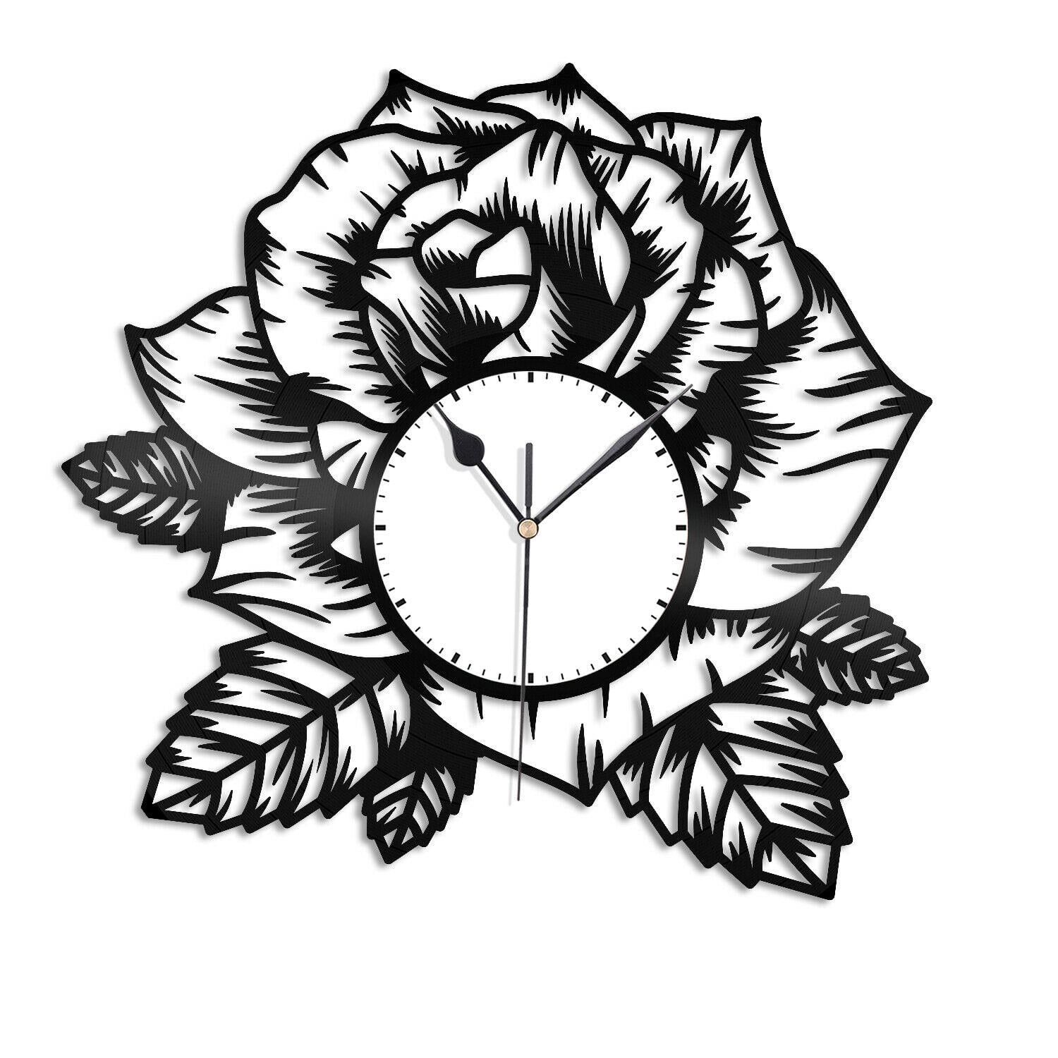 Часы настенные Роза 1885 из виниловой пластинки