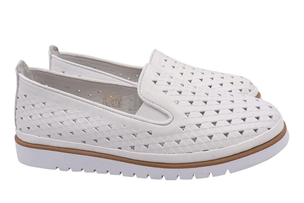 Туфли женские Aquamarin из кожи на низком ходу р. 36 Белый (1925-21LTCP)