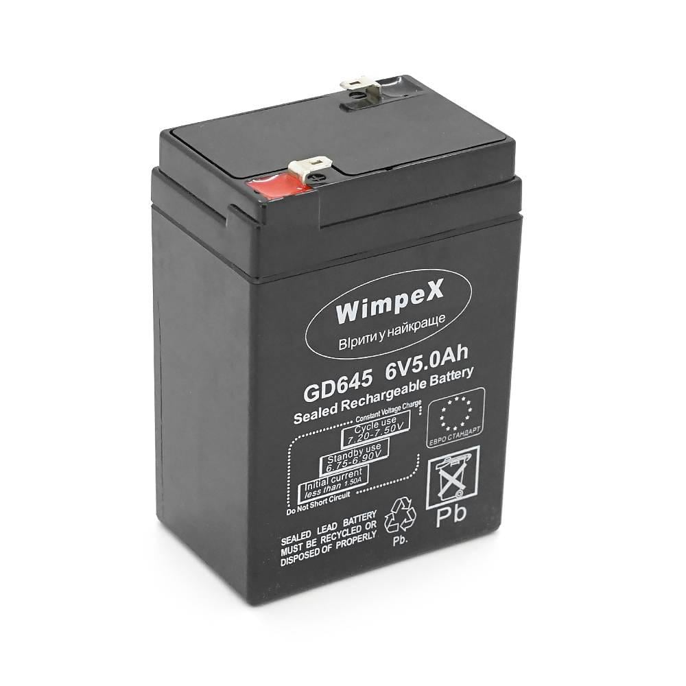Батарея акумуляторна Wimpex WX-645 6 V 5Ah 0,60 кг 70х47х100 мм Black (39071)