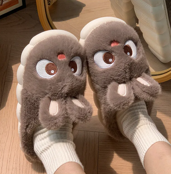 Тапочки жіночі Зайчик домашні милі та м'які р. 38-39 Коричневий - фото 2 Тапочки жіночі Зайчик домашні милі та м'які р. 38-39 Коричневий - фото 2