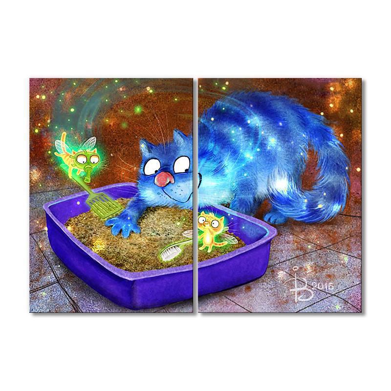 Модульная картина Котофеечки чистого лотка 2 модуля 120x180 см